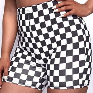 Checkered Biker Shorts
